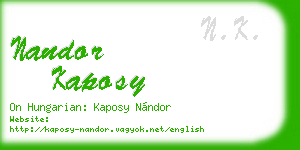 nandor kaposy business card