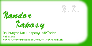 nandor kaposy business card